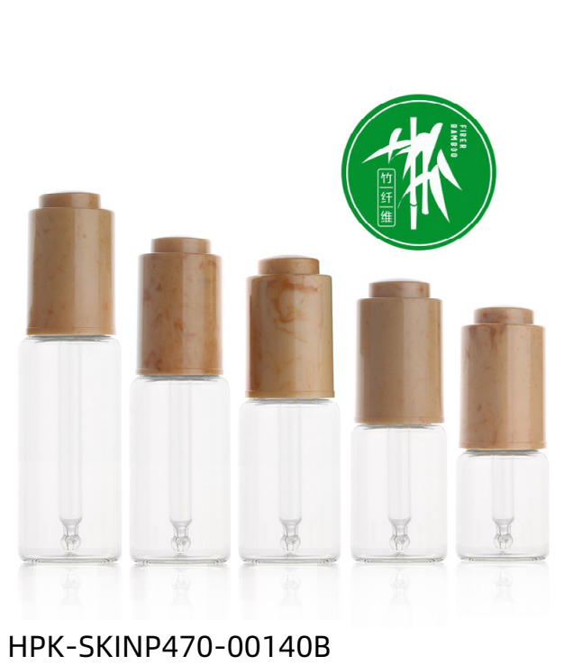 Glass Bottle with Bamboo Fiber Push-button Pipette Cap